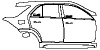 Mercedes-Benz GLE GLE SUV 2020 - (right) Door+BC Pillar+Rear Fender+Side Skirt