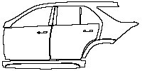 Mercedes-Benz GLE GLE SUV 2015 - (left) Door+Side Skirt+Rear Fender