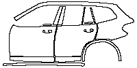 BMW X3 Exterior 2020 - (left) Door+BC Pillar+Rear Fender+Side Skirt