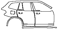 BMW X3 Exterior 2020 - (right) Door+BC Pillar+Rear Fender+Side Skirt