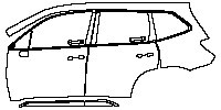 Subaru Forester (US) Premium 2023 - (left) Door+Side Skirt+Rear Fender