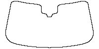 Tata Harrier Window 2023 - Windshield (inside) (with mirror and dotted area cutout, Edge ends at the inner side of dotted area)
