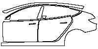 Tesla Model 3 (Highland) Base 2023 - (left) Door+B Pillar+Rear Fender
