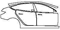 Tesla Model 3 (Highland) Base 2023 - (right) Door+B Pillar+Rear Fender