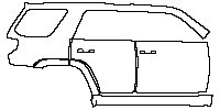 Toyota 4 Runner Limited 2014 - (right) Door+Side Skirt+Rear Fender