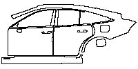 Toyota Mirai Exterior 2021 - (left) Door+B Pillar+Rear Fender+Side Skirt (with FUELCELL emblem on rocker panel)
