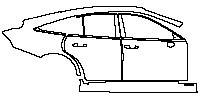 Toyota Mirai Exterior 2021 - (right) Door+B Pillar+Rear Fender+Side Skirt (with FUELCELL emblem on rocker panel)