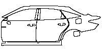 Toyota Avalon Exterior 2019 - (left)Door+Side Skirt+Rear Fender (with ''HYBRID'' emblem on doors)