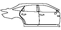 Toyota Avalon Exterior 2019 - (right)Door+Side Skirt+Rear Fender (with ''HYBRID'' emblem on doors)