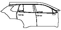 Toyota Corolla Cross (US) L 2023 - (right) Door+Rear Fender (without chrome trim on doors, without emblem)