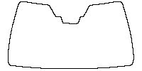 Toyota Camry (US) Window 2024 - Windshield (with mirror and dotted area cutout, Edge ends at the inner side of dotted area)
