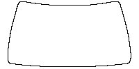 Toyota Camry (US) Window 2024 - Windshield (without mirror and dotted area cutout, Edge ends at the inner side of dotted area)