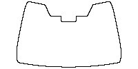 Toyota Corolla (CN) Window 2021 - Windshield (with mirror and dotted area cutout, Edge ends at the inner side of dotted area)