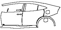 Toyota Prius (US) XLE 2023 - (left) Door+Side Skirt+Rear Fender (with ''AWD'' emblem on front door)