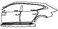 Volkswagen CC Shooting Brake 2021 - (left) Door+Side Skirt+Rear Fender (with painted wheel brow)