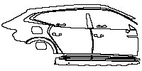 Volkswagen CC Shooting Brake 2021 - (right) Door+Side Skirt+Rear Fender (with painted wheel brow)