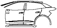 Volkswagen ID.4 (CN) Crozz 2021 - (left)Door+Side Skirt+Rear Fender (with chrome trim on side skirt)