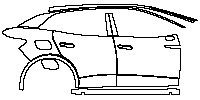 Volkswagen ID.4 Base 2021 - (right)Door+Side Skirt+Rear Fender (with chrome trim on front door)