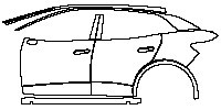 Volkswagen ID.4 Base 2021 - (left)Door+Side Skirt+Rear Fender (without chrome trim on front door)