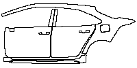 Toyota Corolla (US) Sedan 2020 - (left) Door+Side Skirt+Rear Fender