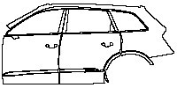 Audi Q7 S-line 2016 - (left) Door+B Pillar+Rear Fender+Side Skirt