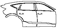 Audi e-tron e-tron Sportback 2019 - (right) Door+Side Skirt+Rear Fender