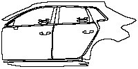 Audi A3 Sportback 2021 - (left) Door+Side Skirt+Rear Fender