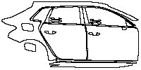 Audi A3 Sportback 2021 - (right) Door+Side Skirt+Rear Fender