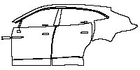Aston Martin DBX Exterior 2020 - (left) Door+B Pillar+Rear Fender (Gloss Black Lower Body Package)