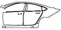 Buick Regal Sedan 2018 - (left) Door+Side Skirt+Rear Fender
