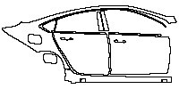 Buick Regal Sedan 2018 - (right) Door+Side Skirt+Rear Fender