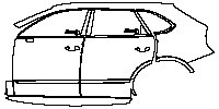 Bentley Bentayga Exterior 2021 - (left) Door+B Pillar+Rear Fender+Side Skirt (for Left Hand Drive,without ''Speed'' emblem on fr