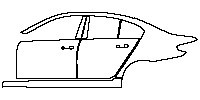BMW 5 Series Sedan 2018 - (left) Door+BC Pillar+Rear Fender+Side Skirt