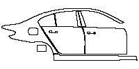 BMW 5 Series Sedan 2018 - (right) Door+BC Pillar+Rear Fender+Side Skirt