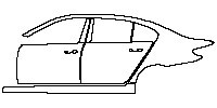 BMW 5 Series Sedan 2014 - (left) Door+BC Pillar+Rear Fender+Side Skirt