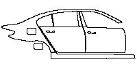 BMW 5 Series Sedan 2014 - (right) Door+BC Pillar+Rear Fender+Side Skirt