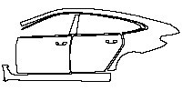 BMW 6 Series Gran Turismo 2018 - (left) Door+Rear Fender+Side Skirt+B-Pillar