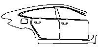 BMW 6 Series Gran Turismo 2018 - (right) Door+Rear Fender+Side Skirt+B-Pillar