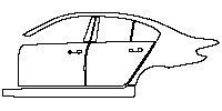 BMW 5 Series Sedan 2019 - (left) Door+BC Pillar+Rear Fender+Side Skirt