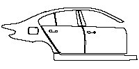 BMW 5 Series Sedan 2014 - (left) Door+BC Pillar+Rear Fender+Side Skirt