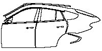 BMW X6 Base 2015 - (left) Door+B Pillar+Rear Fender+Side Skirt