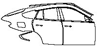 BMW X6 Base 2015 - (right) Door+B Pillar+Rear Fender+Side Skirt