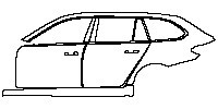 BMW 5 Series Touring 2021 - (left)Door+Side Skirt+Rear Fender