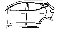 Chevrolet Bolt EUV LT 2023 - (left)Door+Side Skirt+Rear Fender