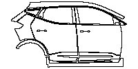 Chevrolet Bolt EUV Premier 2023 - (right)Door+Side Skirt+Rear Fender