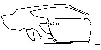 Ford Mustang Fastback 2015 - (right) Door+Side Skirt+Rear Fender (With California Special Package)
