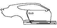 Ford Mustang Fastback 2021 - (right) Door+Side Skirt+Rear Fender (With racing stripes)