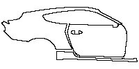 Ford Mustang Fastback 2021 - (right) Door+Side Skirt+Rear Fender