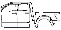 Ford F-150 Raptor 2017 - (left) Door+Side Skirt+Rear Fender