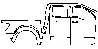 Ford F-150 Raptor 2017 - (right) Door+Side Skirt+Rear Fender